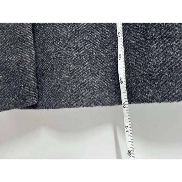 Vintage Forecaster of Boston 12 Gray Coat Cashmere Velvet Collar Herringbone Woo - Picture 12 of 15